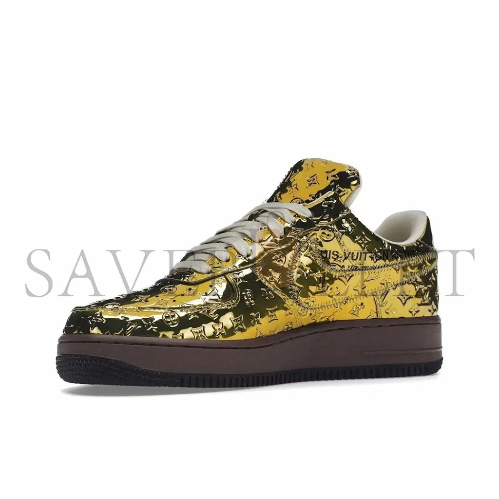 NIKE LOUIS VUITTON AIR FORCE 1 LOW BY VIRGIL ABLOH METALLIC GOLD 1A9VG3